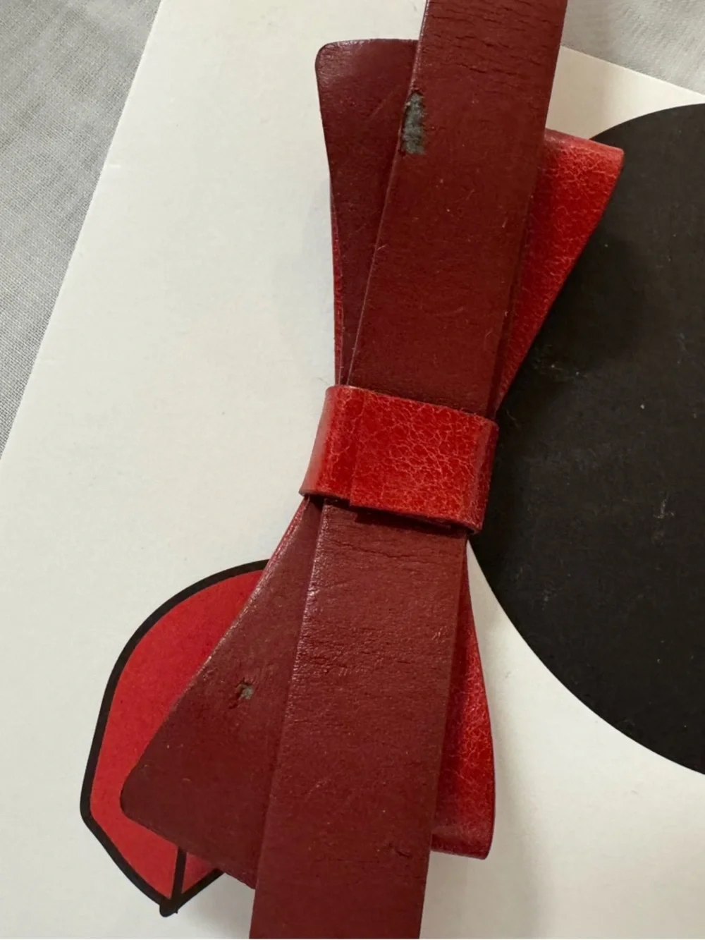 Alice + Olivia by Stacey Bendet RARE Red Leather Skinny Logo Belt - EUC/ Size XS